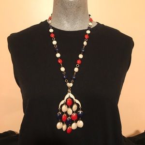 Red, white and blue necklace